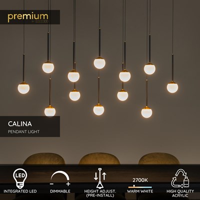Lucide CALINA - Pendant light - LED Dim. - 12x7,7W 2700K - Black | Premium
